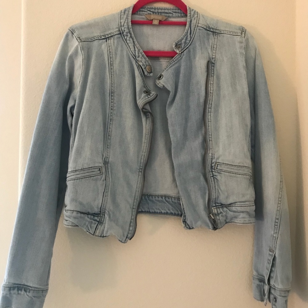 Light Blue Cropped Jean Jacket